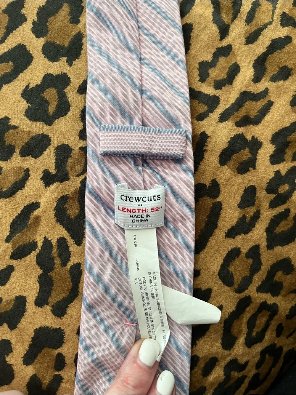 Crewcuts Pastel Striped Tie in Light Blue and Light Pink